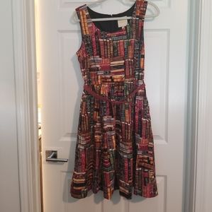 Modcloth fit and flare book dress with belt